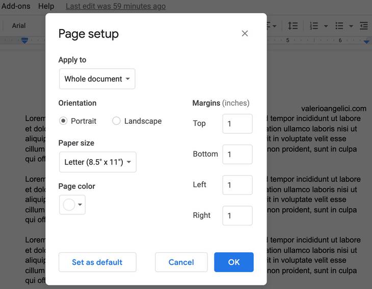 how to put different margins on different pages